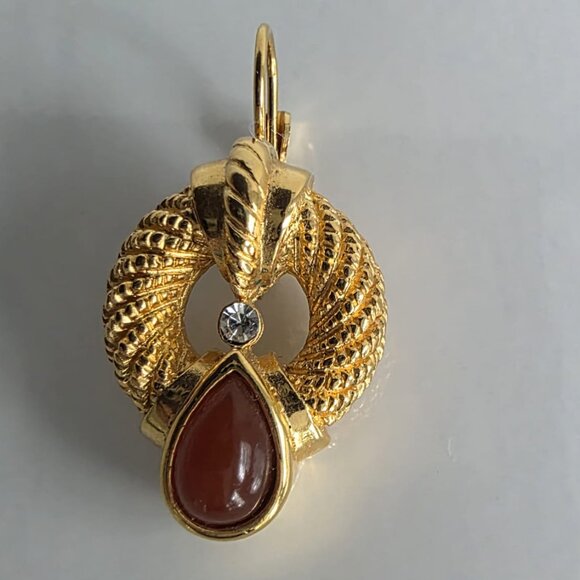 CAROLINA HERRERA PIECED EAR DOOR KNOCKER DANGLE EARRINGS - RARE! - Picture 10 of 10